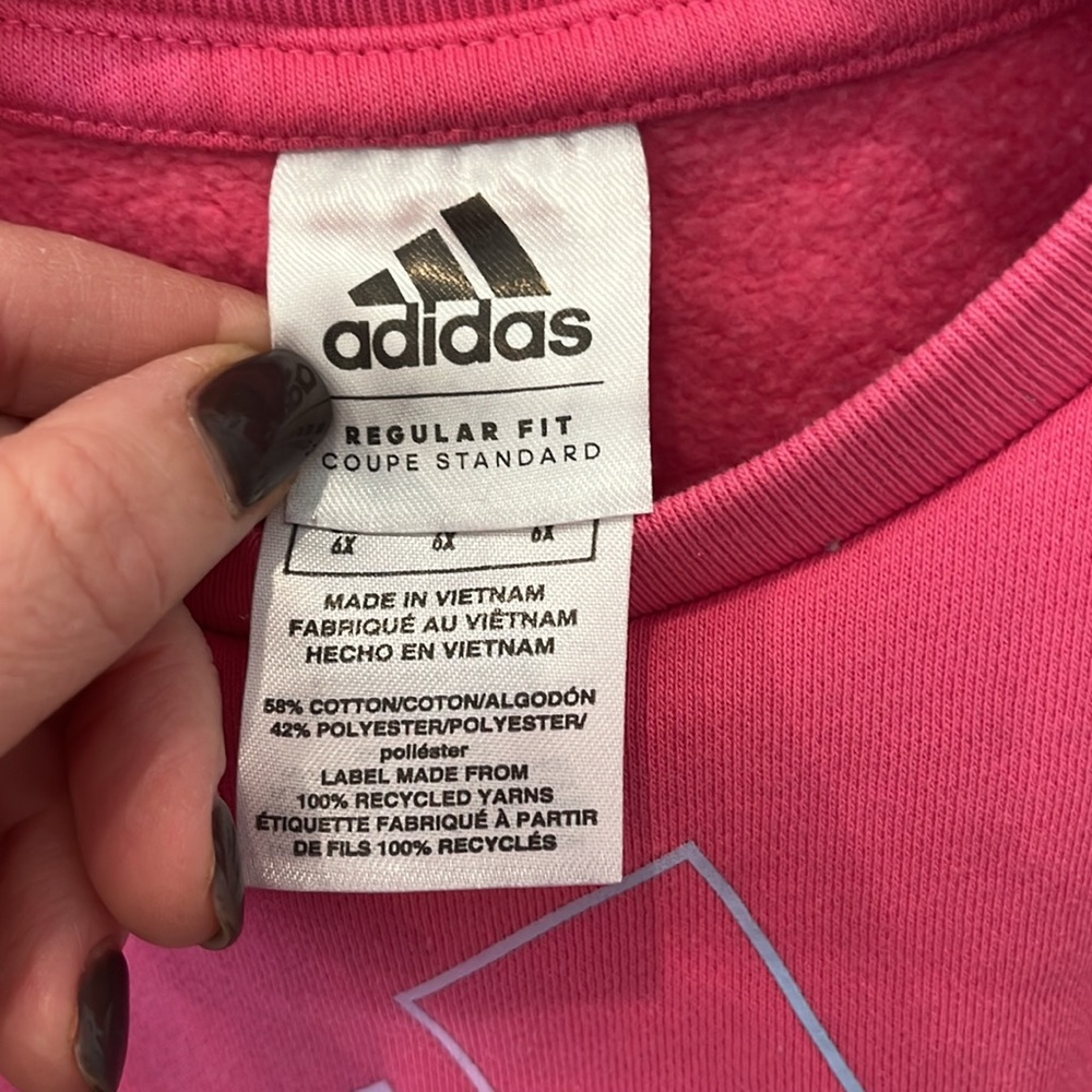 Excellent condition girls bright pink Adidas sweatsuit. Sz 6x - Picture 2 of 6